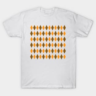 Vintage orange and Brown Triangle Pattern T-Shirt